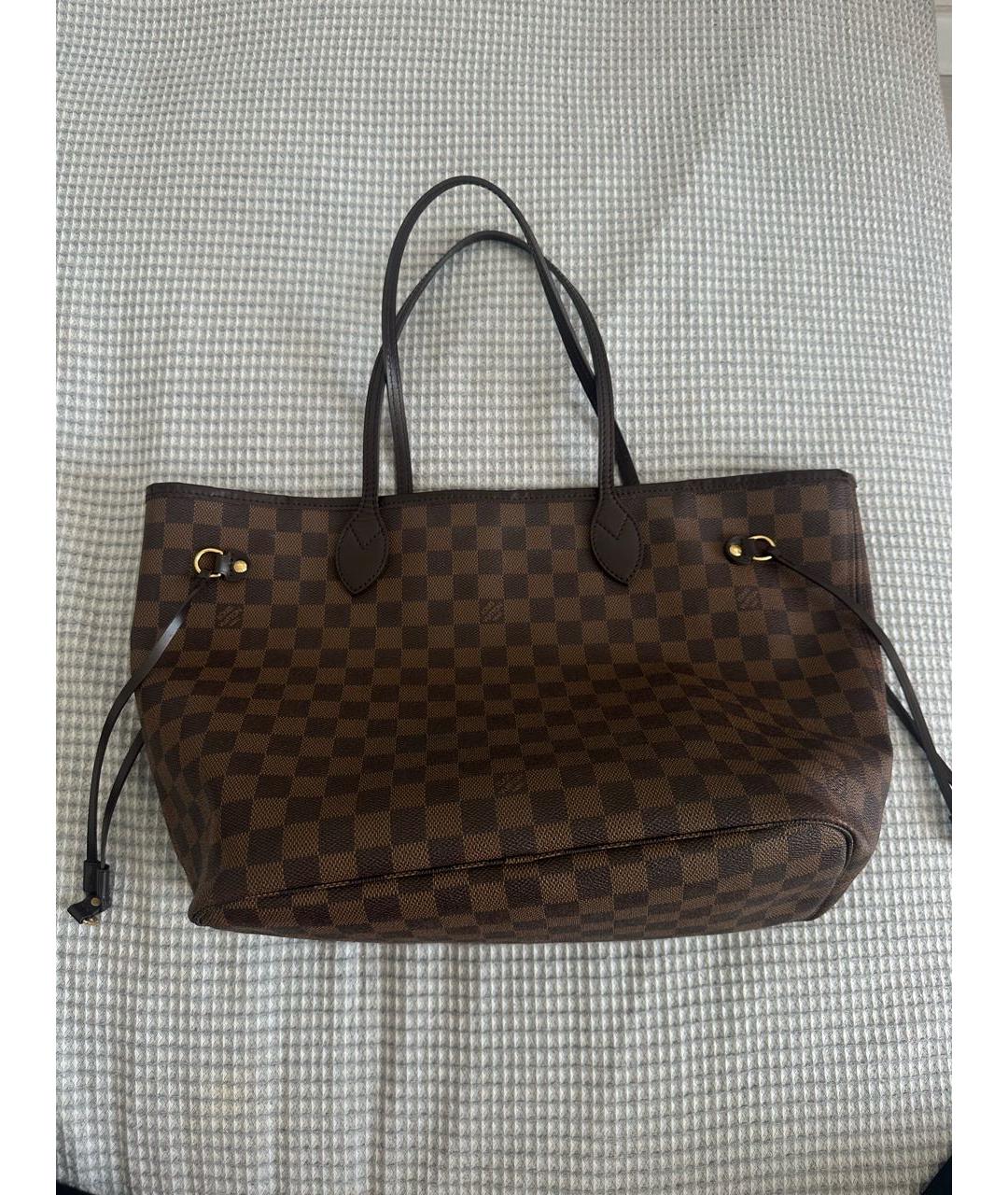LOUIS VUITTON Коричневая сумка тоут из канвы, фото 3