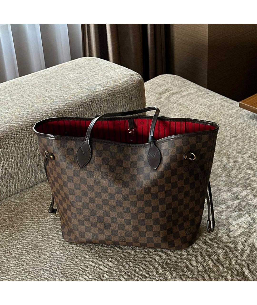 LOUIS VUITTON Коричневая сумка тоут из канвы, фото 9