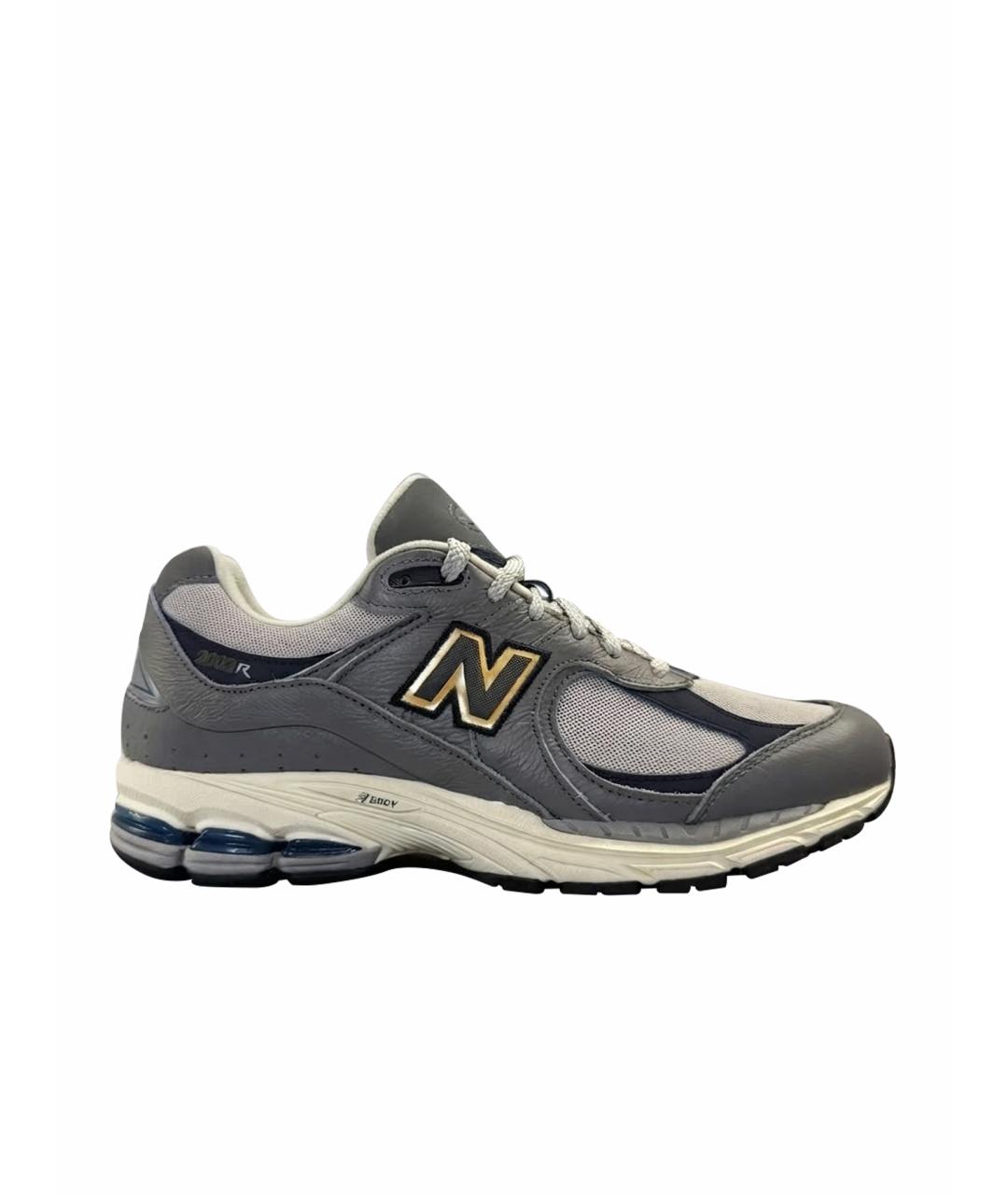 NEW BALANCE Антрацитовые кожаные низкие кроссовки / кеды, фото 1