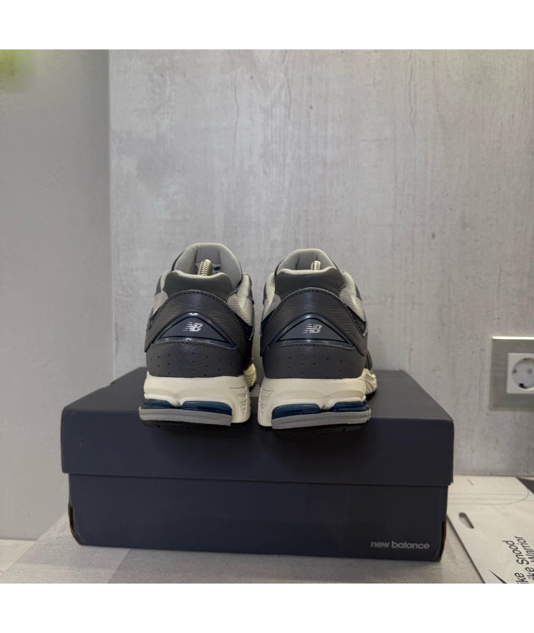 NEW BALANCE Антрацитовые кожаные низкие кроссовки / кеды, фото 4