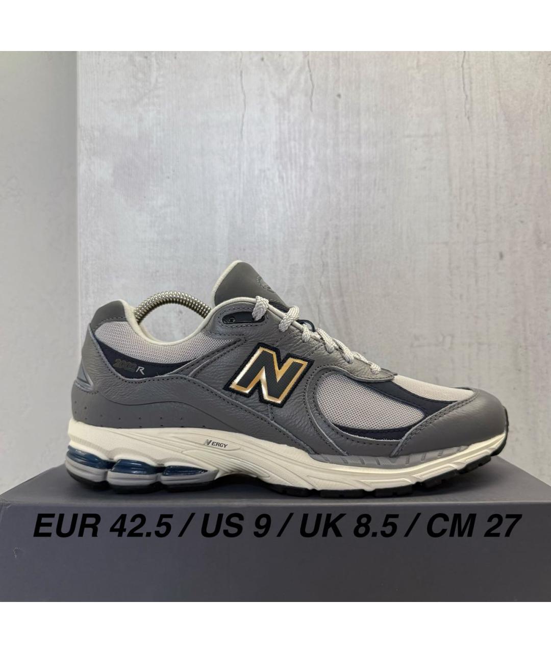 NEW BALANCE Антрацитовые кожаные низкие кроссовки / кеды, фото 5
