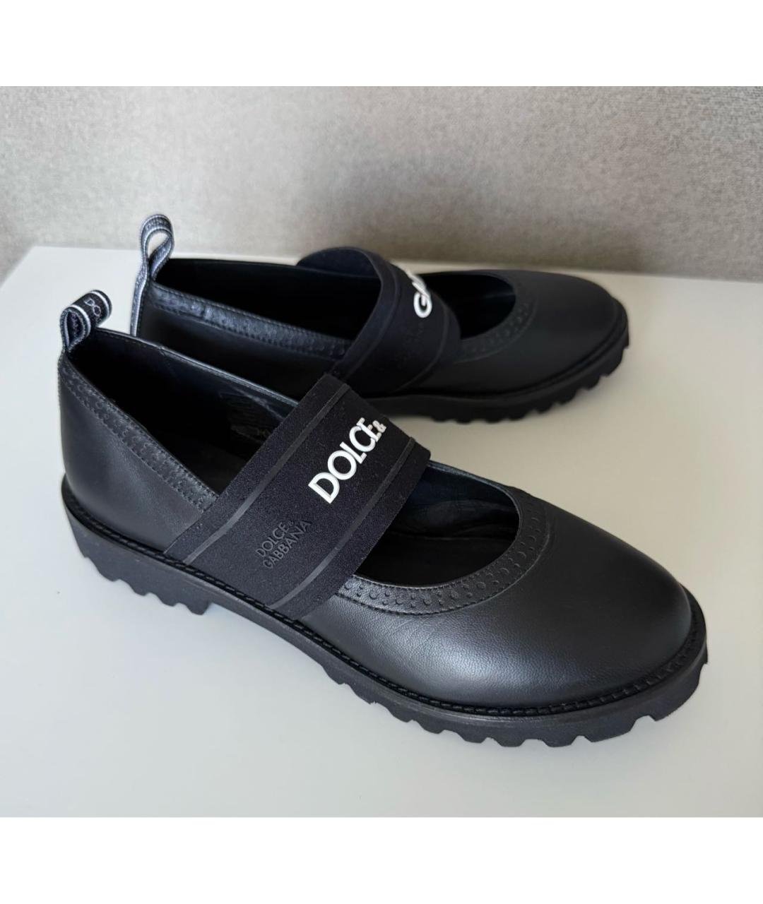 DOLCE&GABBANA Черные кожаные туфли, фото 5