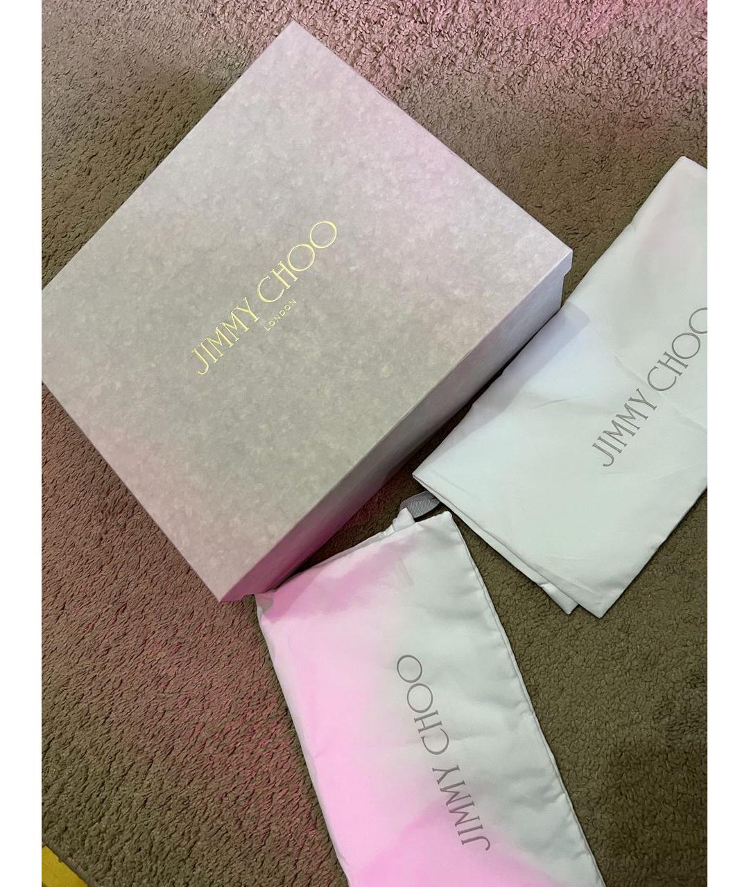 JIMMY CHOO Фуксия текстильные босоножки, фото 4