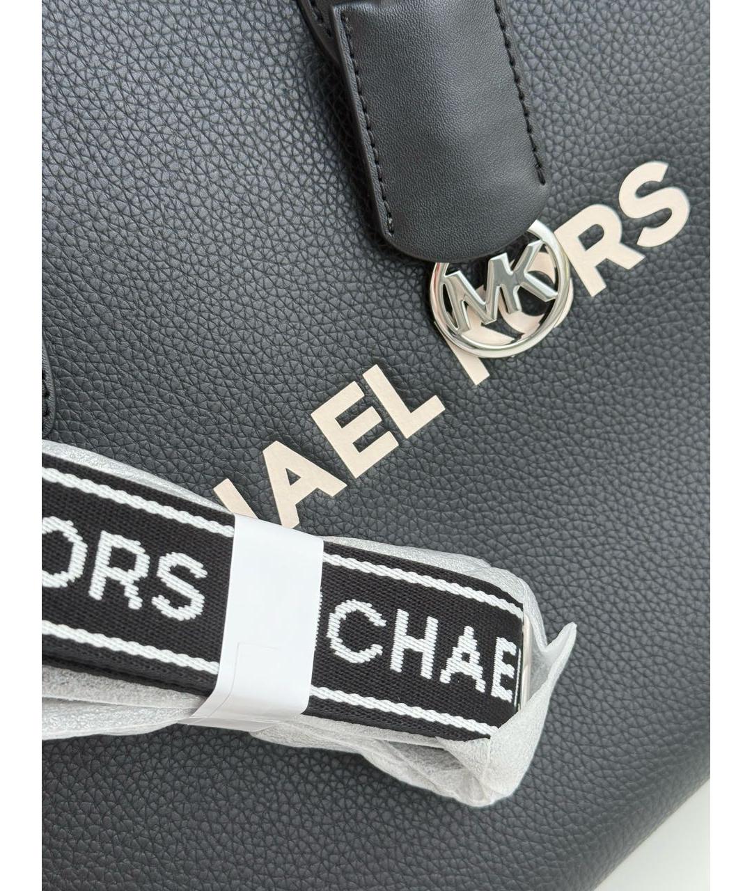 MICHAEL KORS Черная кожаная сумка тоут, фото 5