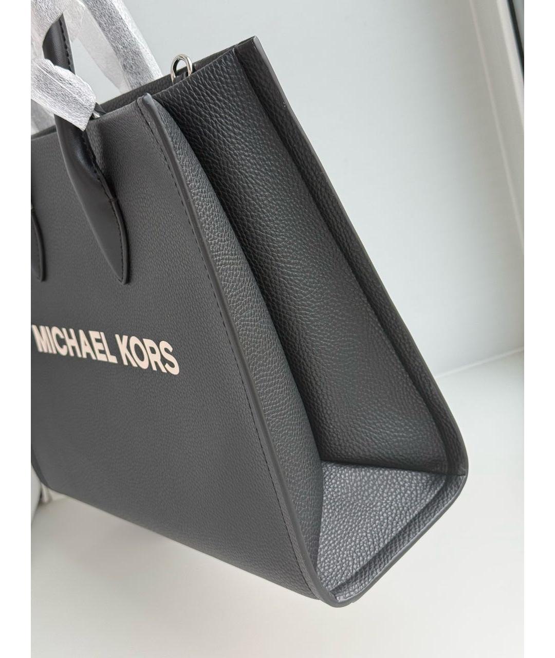 MICHAEL KORS Черная кожаная сумка тоут, фото 6