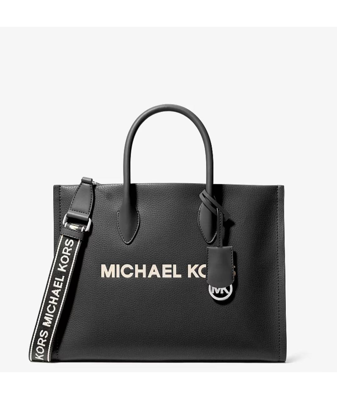MICHAEL KORS Черная кожаная сумка тоут, фото 9