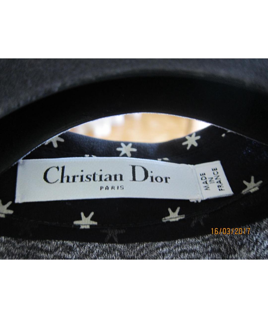 CHRISTIAN DIOR Темно-синее шелковое повседневное платье, фото 3