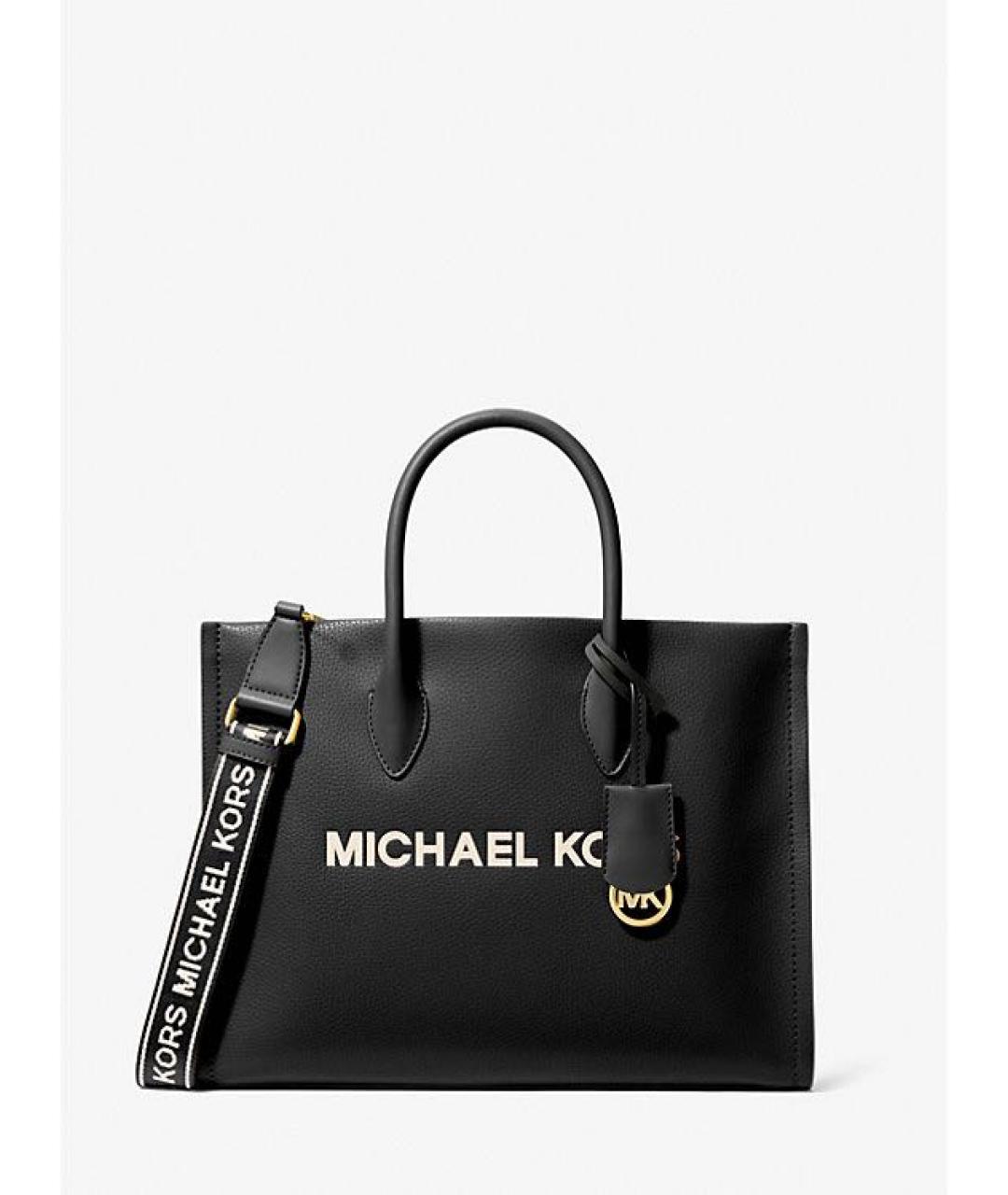 MICHAEL KORS Черная кожаная сумка тоут, фото 9