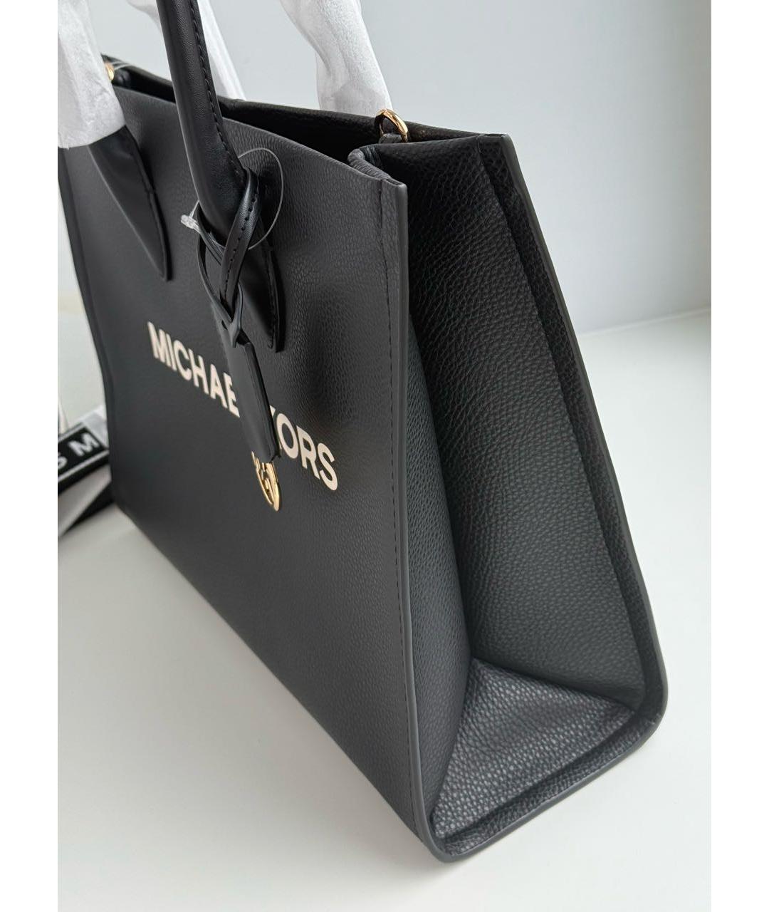 MICHAEL KORS Черная кожаная сумка тоут, фото 7