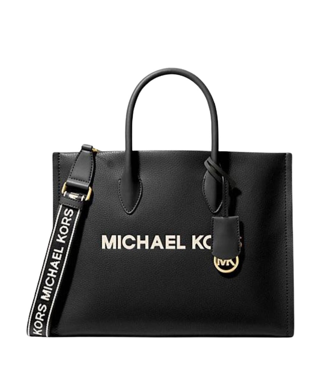 MICHAEL KORS Черная кожаная сумка тоут, фото 1