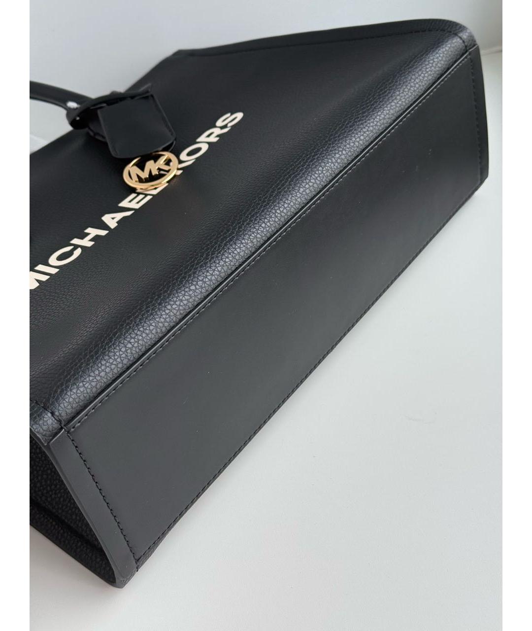 MICHAEL KORS Черная кожаная сумка тоут, фото 8