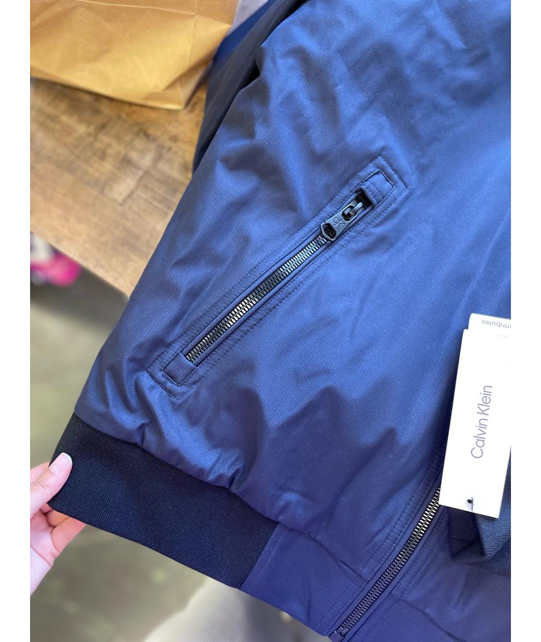 CALVIN KLEIN Темно-синяя полиэстеровая куртка, фото 6