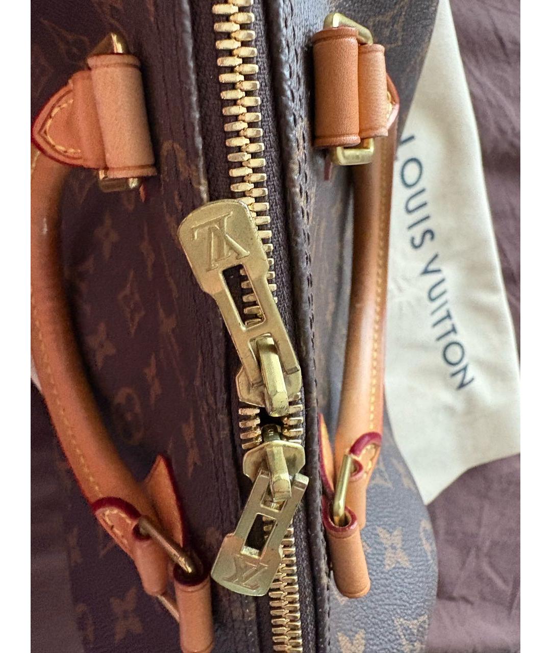 LOUIS VUITTON Коричневая сумка с короткими ручками из канвы, фото 7
