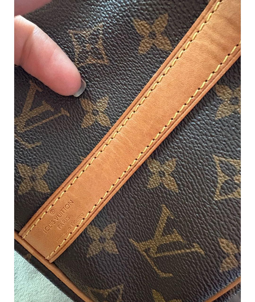 LOUIS VUITTON Коричневая сумка с короткими ручками из канвы, фото 6