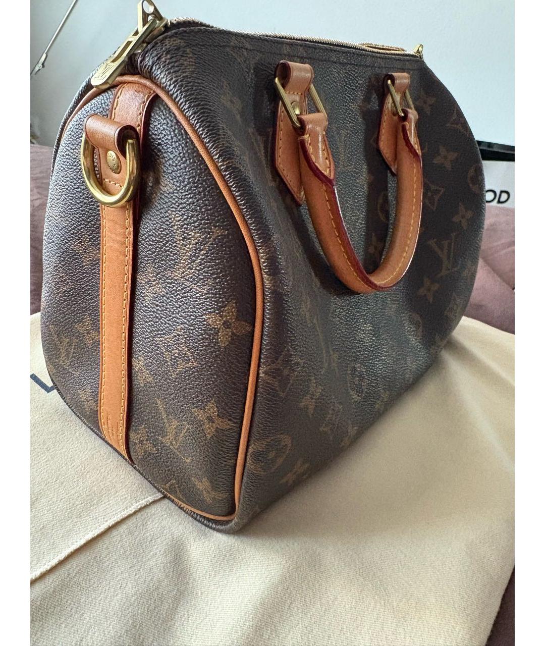 LOUIS VUITTON Коричневая сумка с короткими ручками из канвы, фото 2
