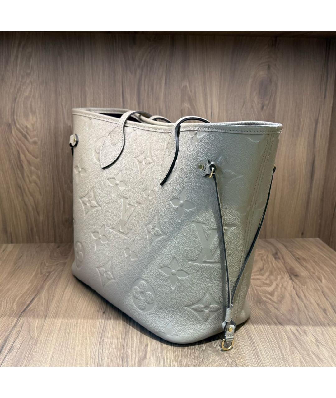 LOUIS VUITTON Бежевая кожаная сумка тоут, фото 2