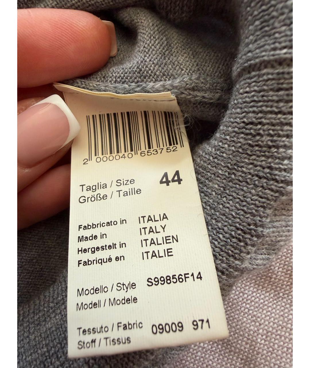 BRUNELLO CUCINELLI Серая шерстяная водолазка, фото 3