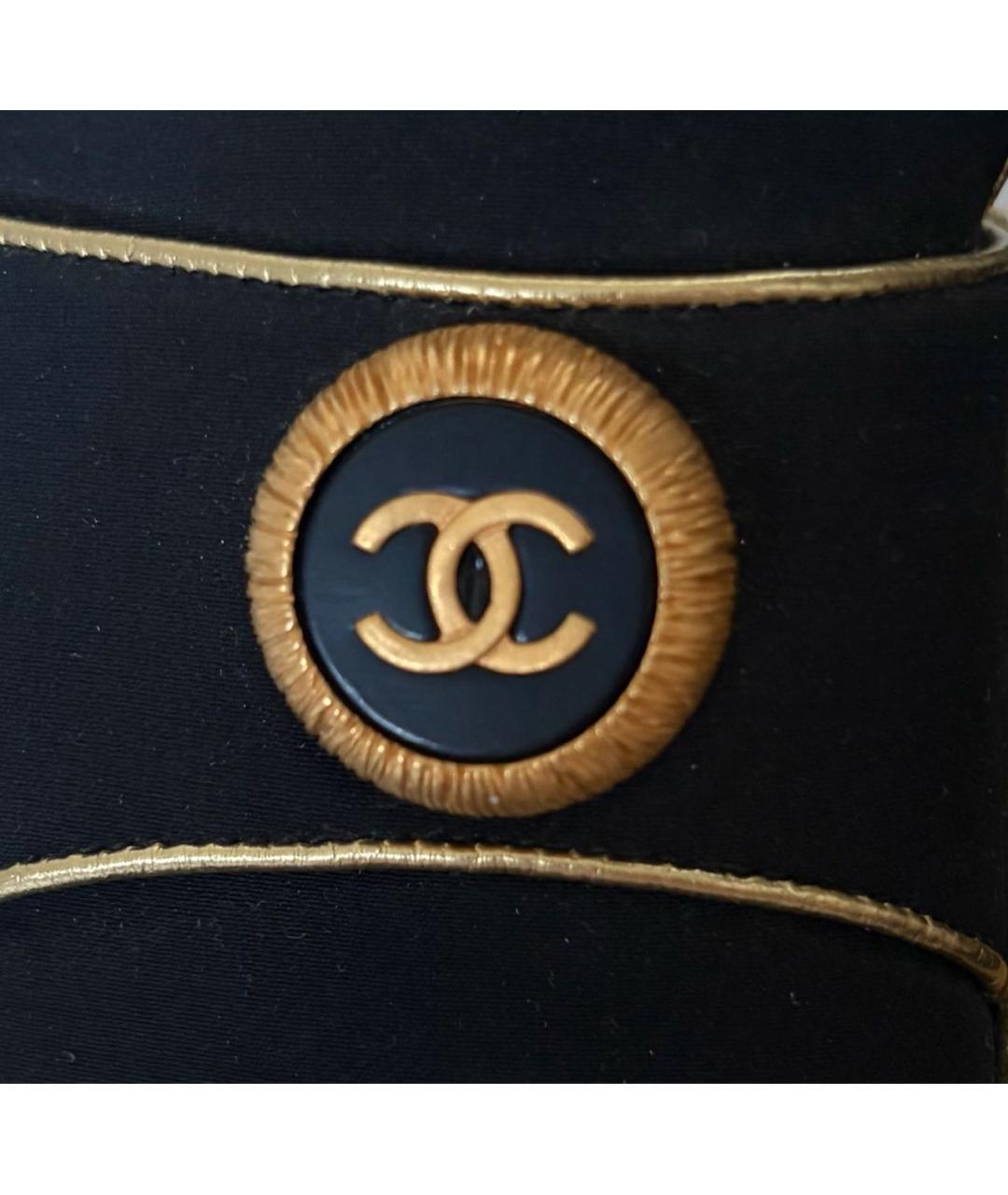 CHANEL Черные текстильные ботинки, фото 4