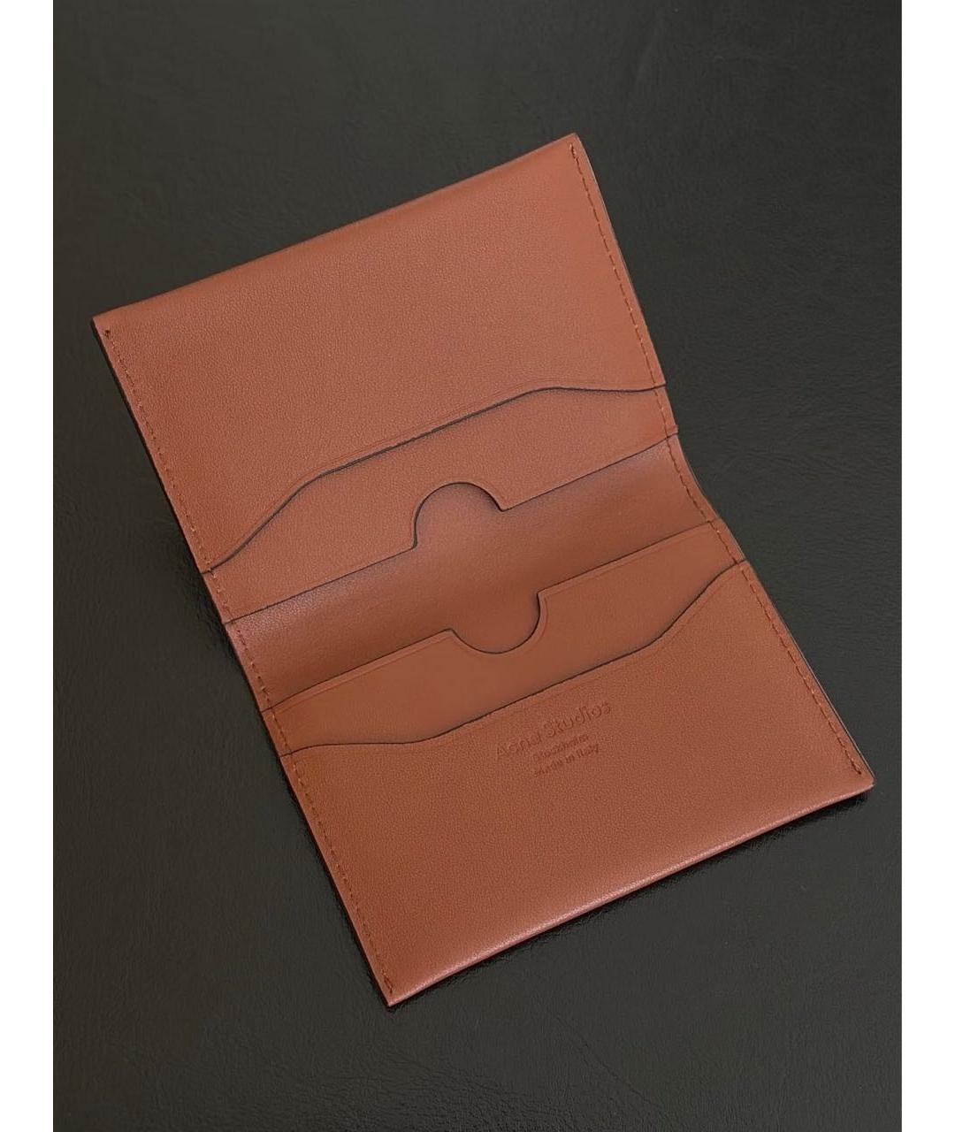 ACNE STUDIOS Коричневый кожаный кардхолдер, фото 4