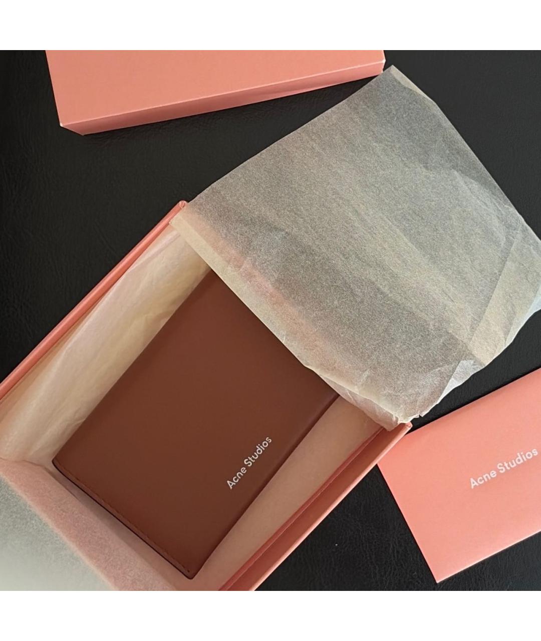ACNE STUDIOS Коричневый кожаный кардхолдер, фото 2