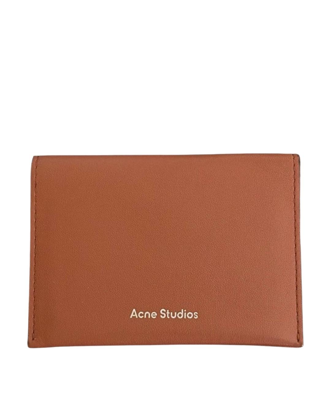ACNE STUDIOS Коричневый кожаный кардхолдер, фото 1