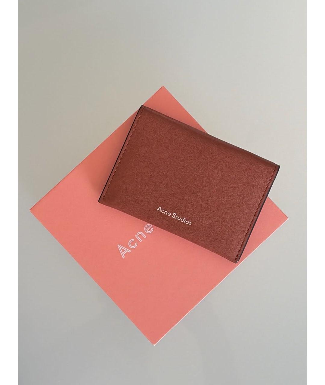 ACNE STUDIOS Коричневый кожаный кардхолдер, фото 5