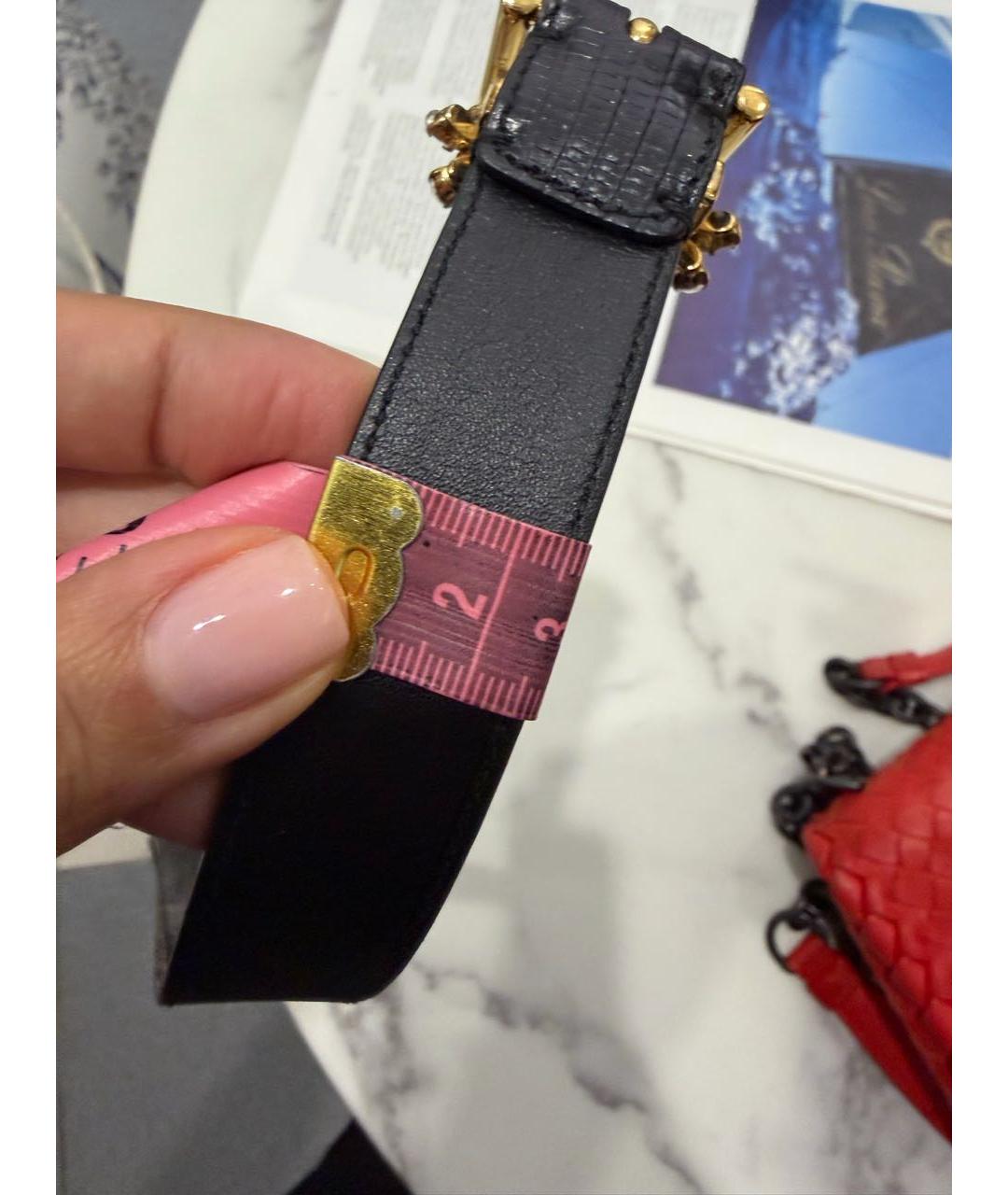 DOLCE&GABBANA Черный кожаный ремень, фото 3