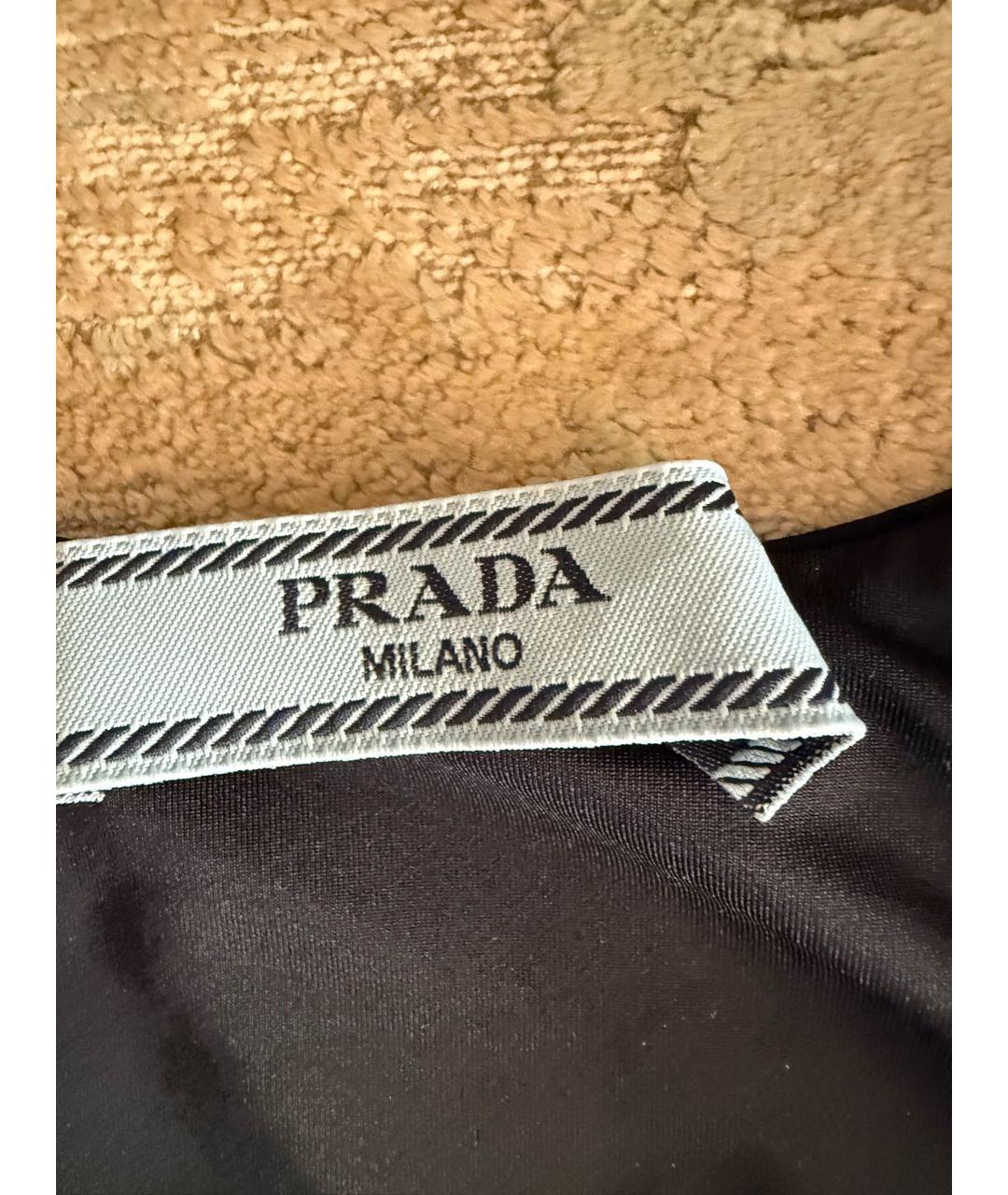 PRADA Черная полиуретановая майка, фото 3