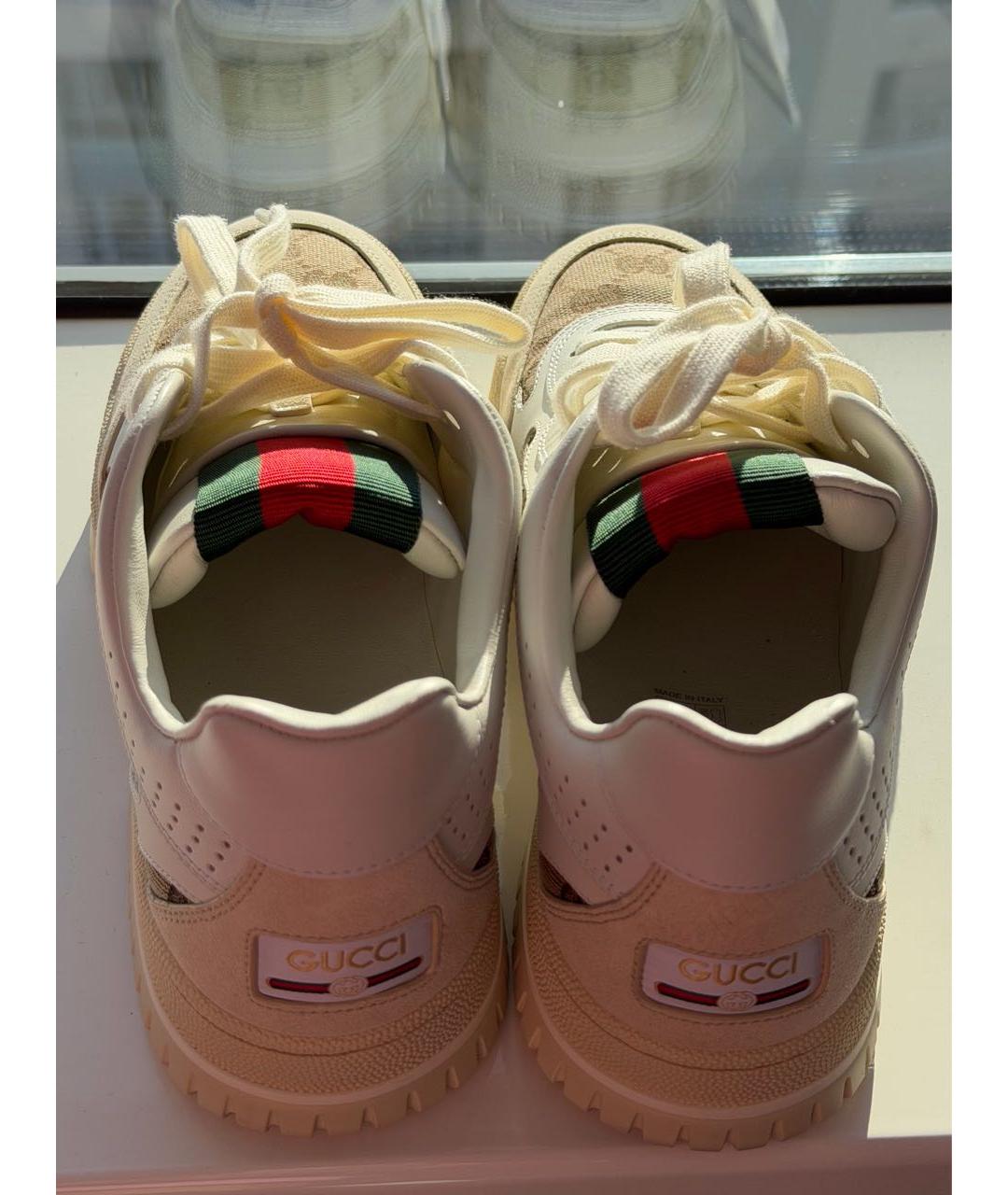 GUCCI Белые кожаные кроссовки, фото 3