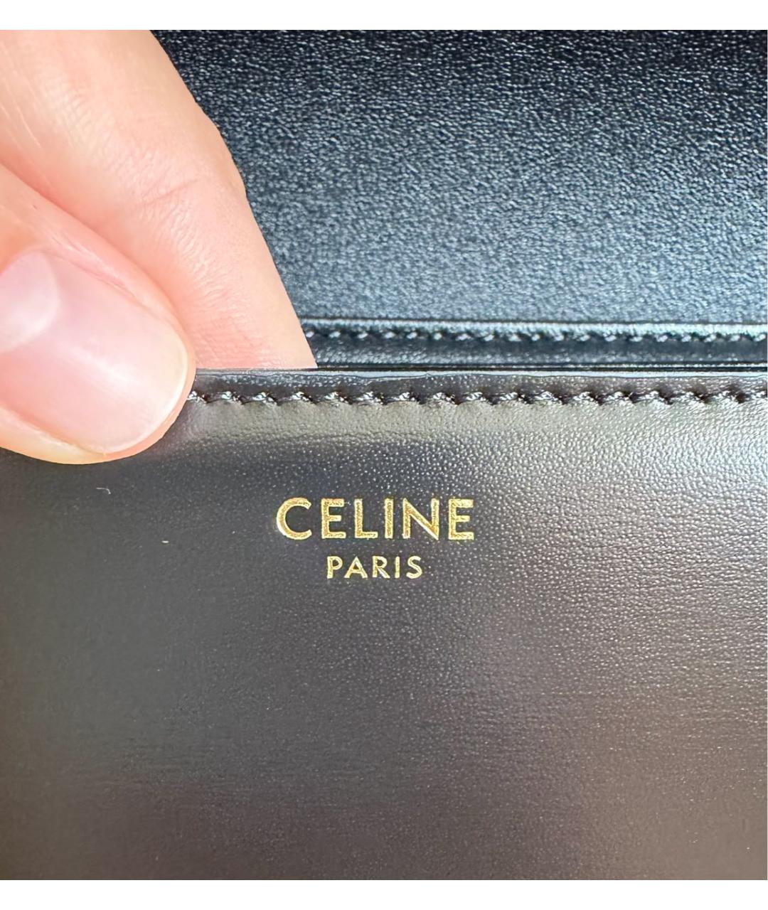 CELINE Черная кожаная сумка через плечо, фото 5