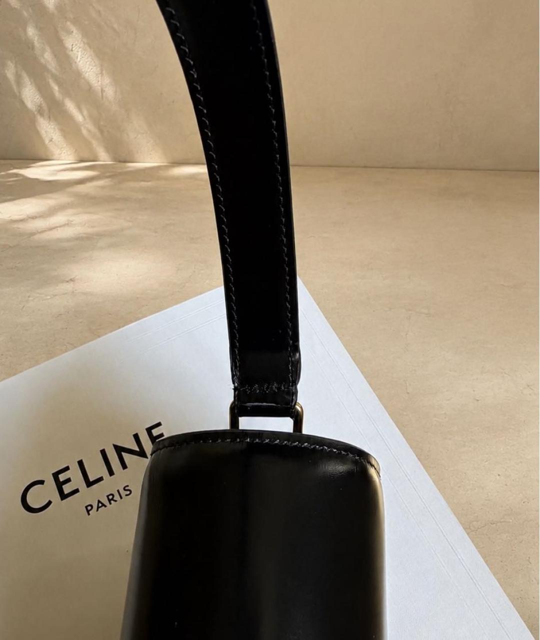 CELINE Черная кожаная сумка через плечо, фото 6