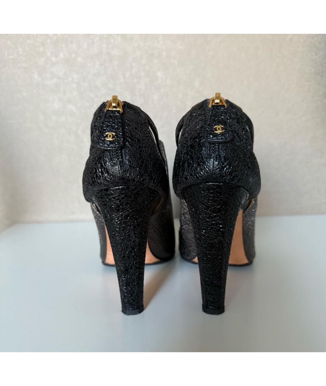 CHANEL Коричневые кожаные ботильоны, фото 4