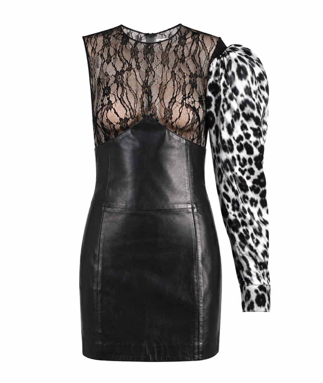SAINT LAURENT Мульти кожаное платье, фото 9