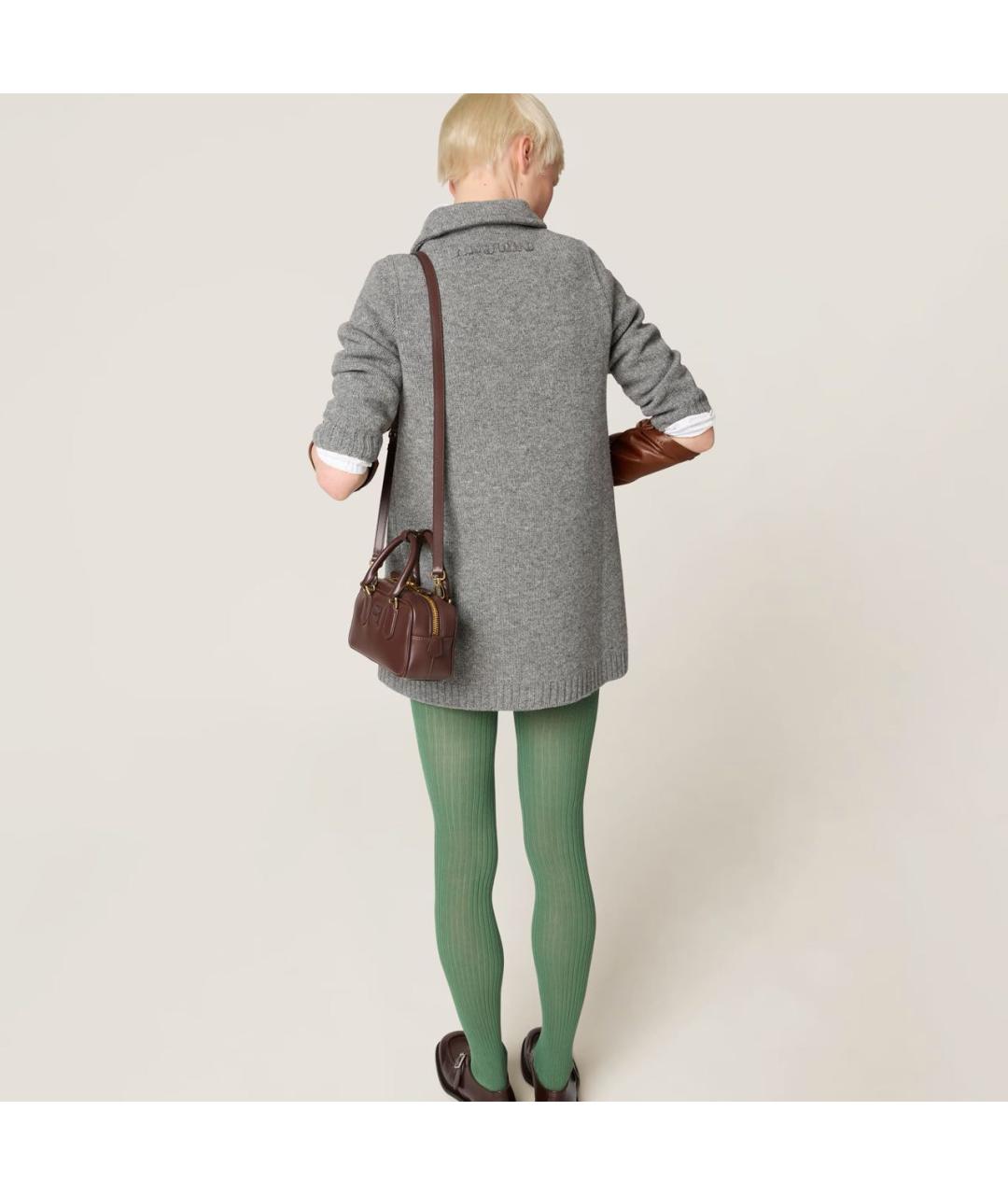 MIU MIU Бордовая кожаная сумка с короткими ручками, фото 5