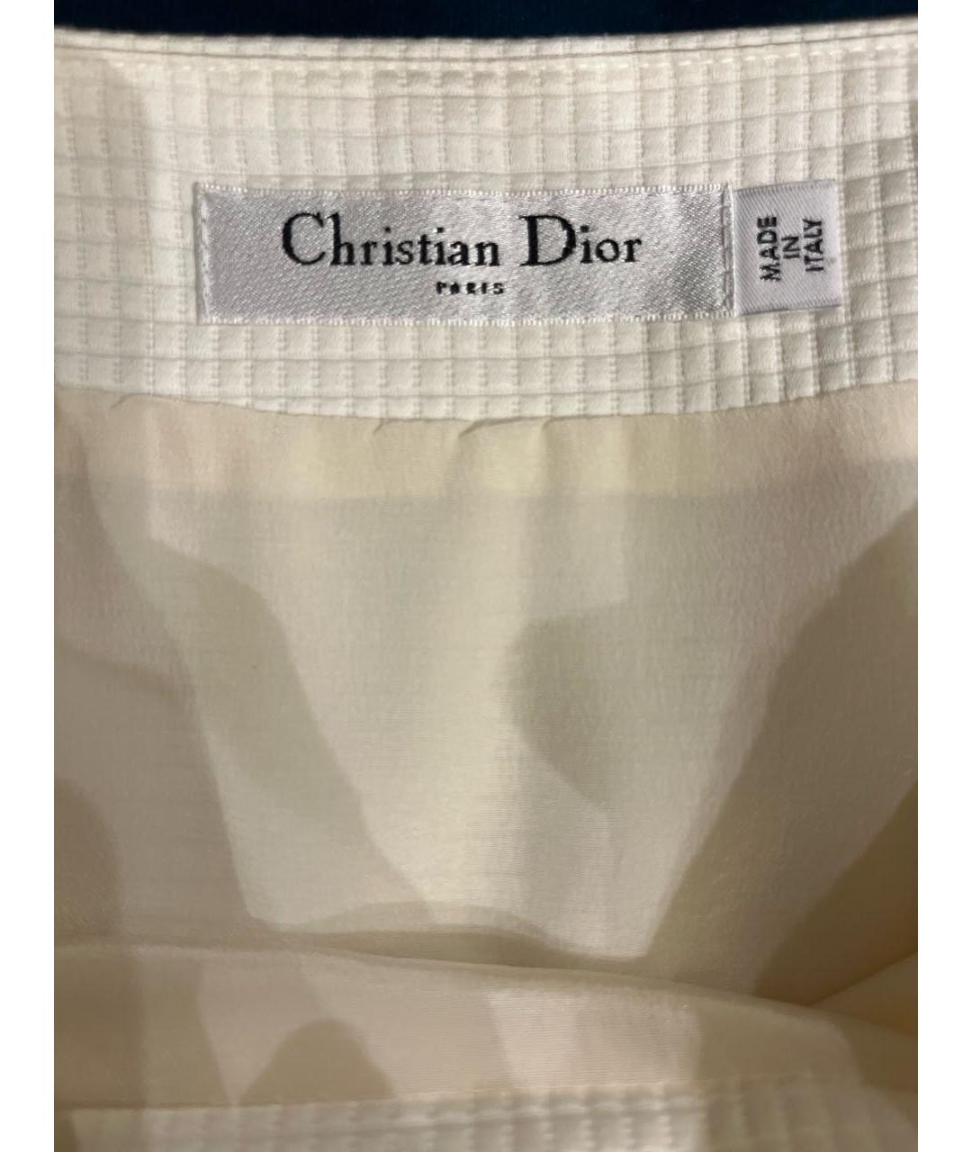 CHRISTIAN DIOR Белая хлопковая юбка миди, фото 3