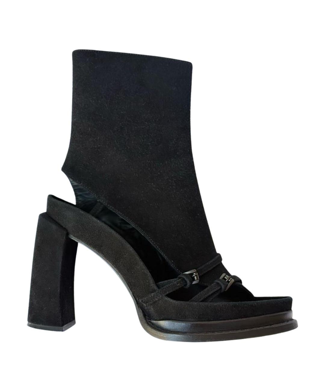 ANN DEMEULEMEESTER Черные замшевые ботильоны, фото 1