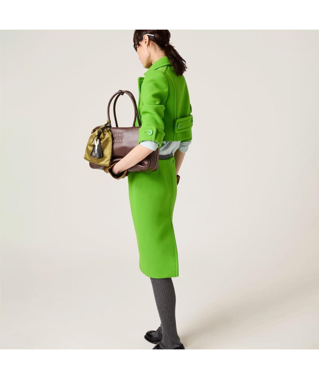 MIU MIU Бордовая кожаная сумка с короткими ручками, фото 8