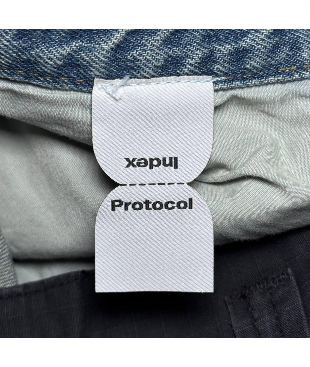 PROTOCOL INDEX Темно-синие хлопковые прямые джинсы, фото 8