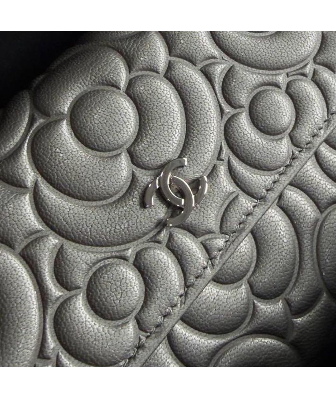 CHANEL Серебряный кожаный кошелек, фото 6