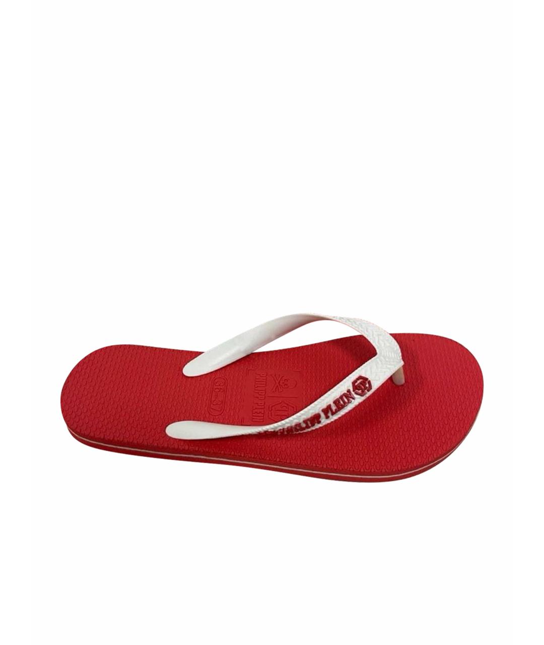 PHILIPP PLEIN Красные шлепанцы, фото 1