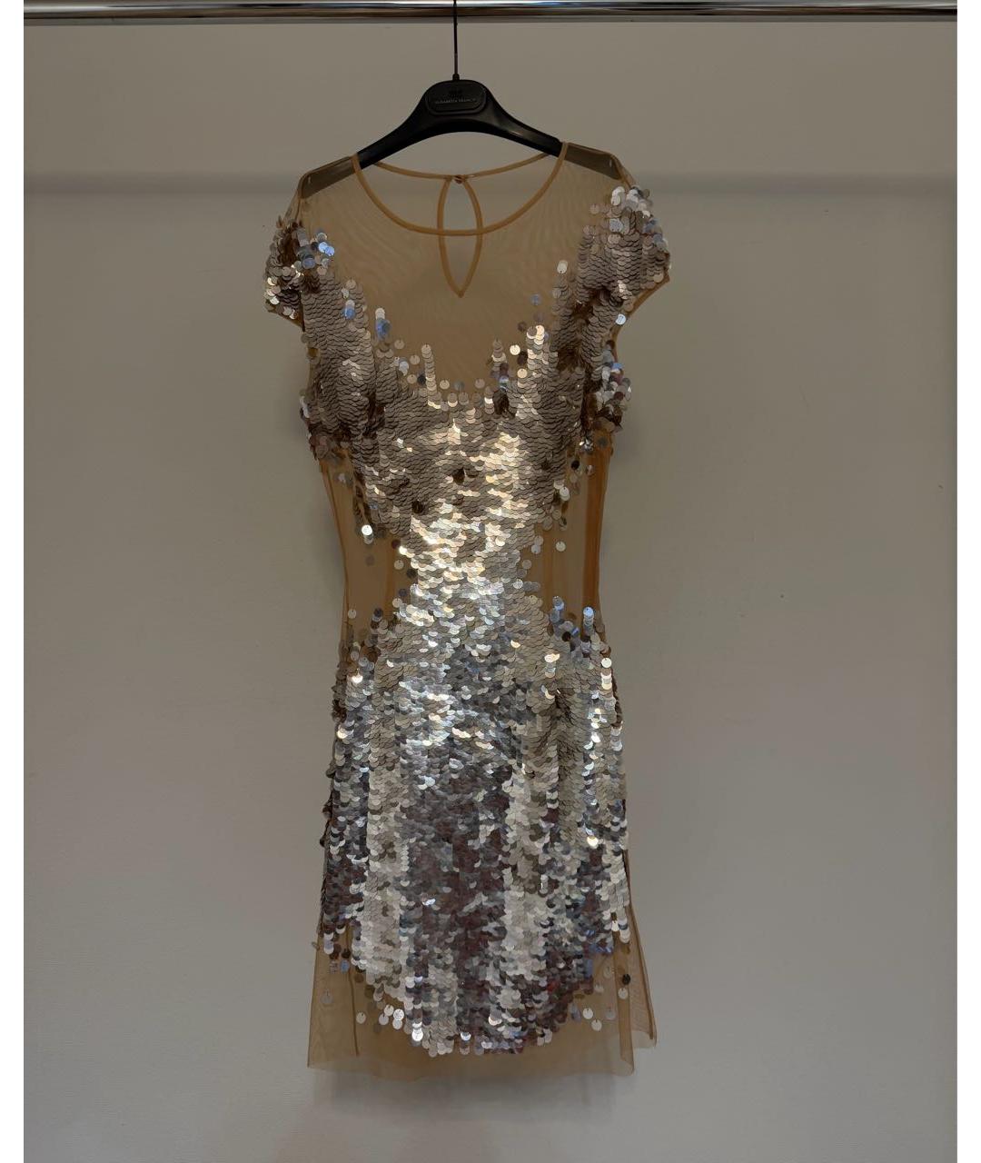 ELISABETTA FRANCHI Прозрачное сетчатое коктейльное платье, фото 1