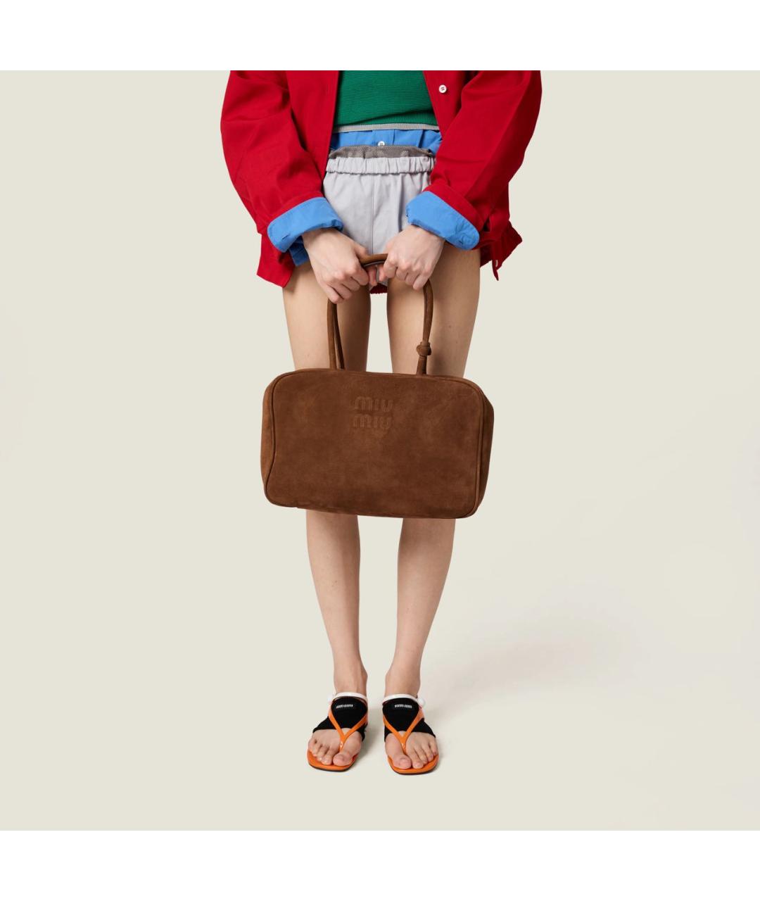 MIU MIU Коричневая кожаная сумка тоут, фото 2