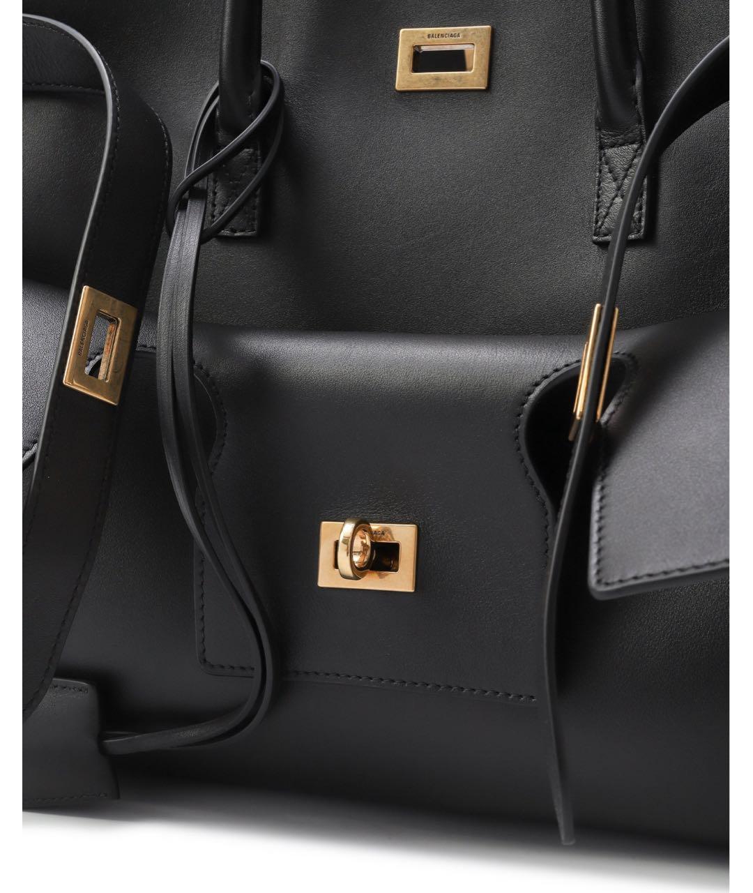 BALENCIAGA Черная кожаная сумка тоут, фото 2
