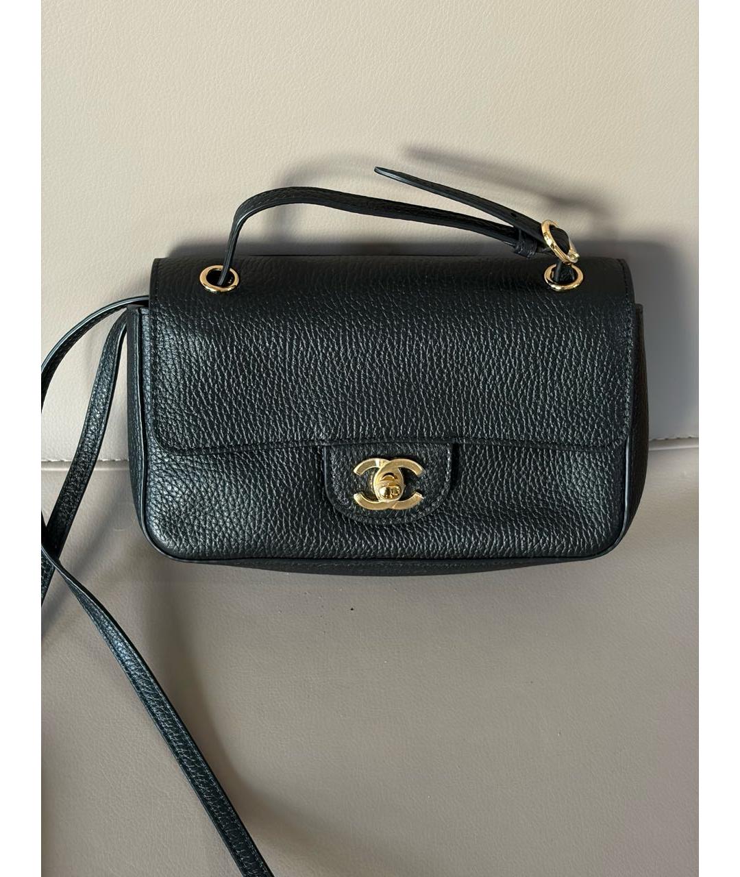 CHANEL Черная кожаная сумка через плечо, фото 3