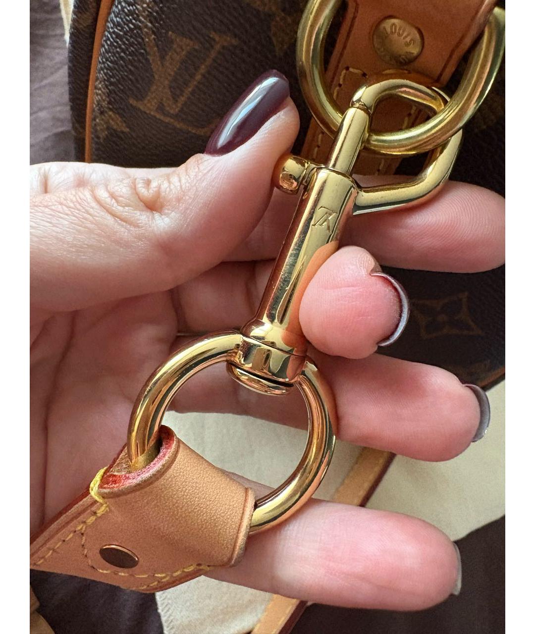 LOUIS VUITTON Коричневая сумка с короткими ручками из канвы, фото 6