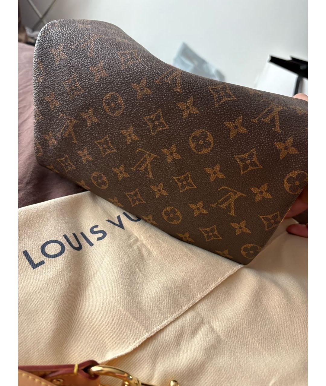 LOUIS VUITTON Коричневая сумка с короткими ручками из канвы, фото 3
