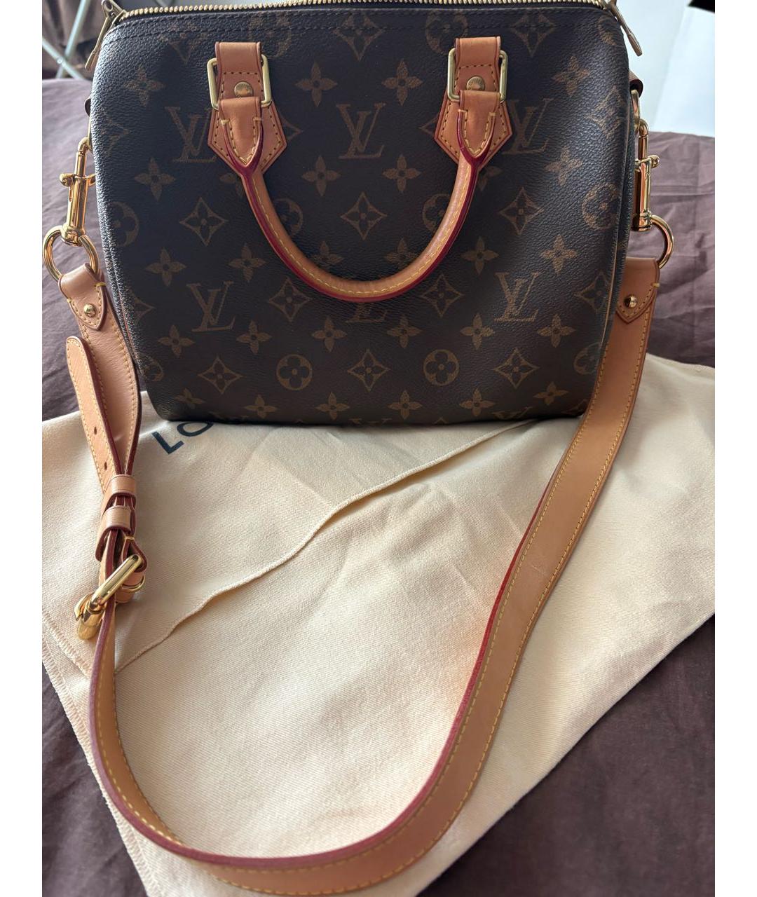 LOUIS VUITTON Коричневая сумка с короткими ручками из канвы, фото 8