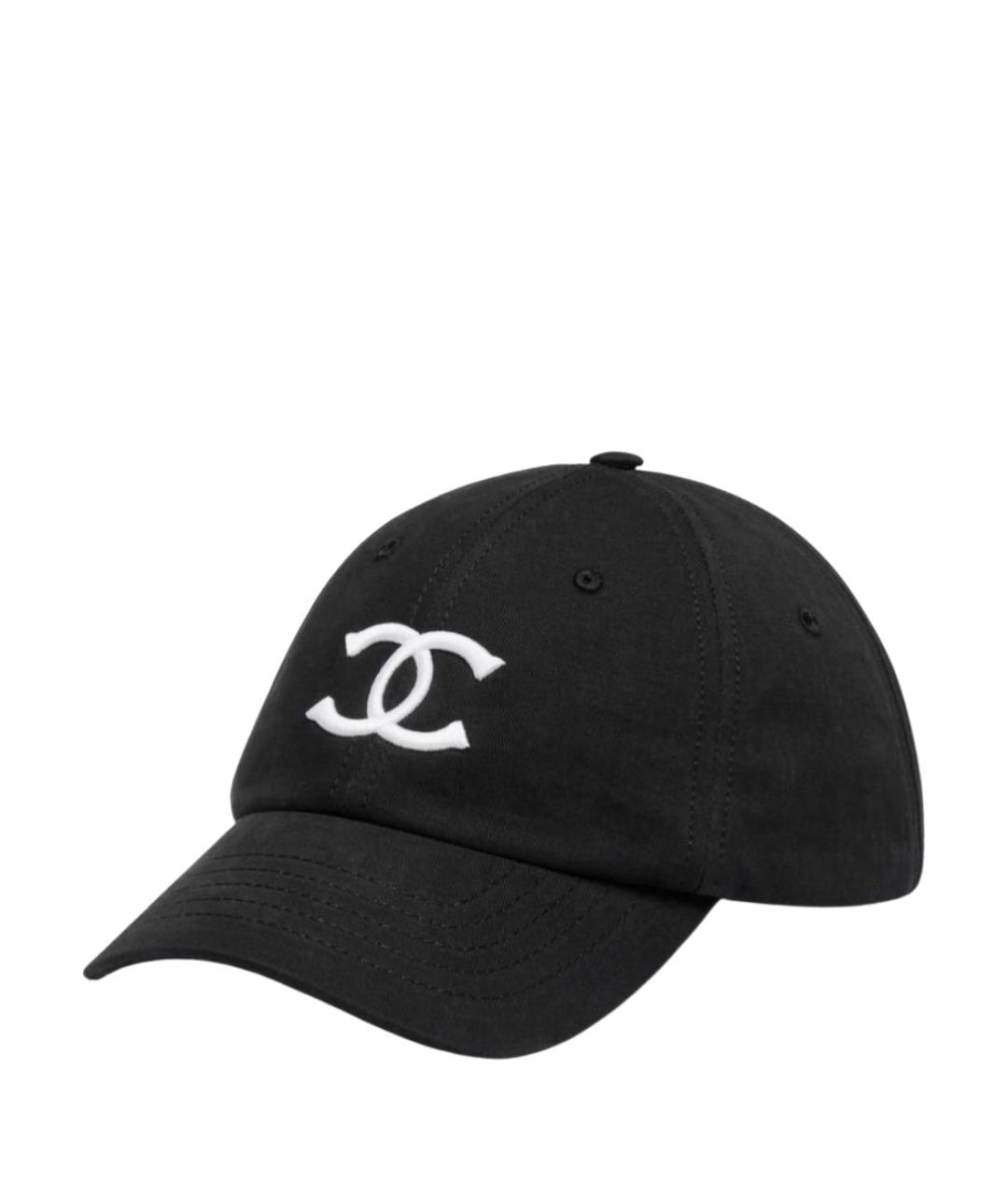 CHANEL Черная хлопковая кепка, фото 1