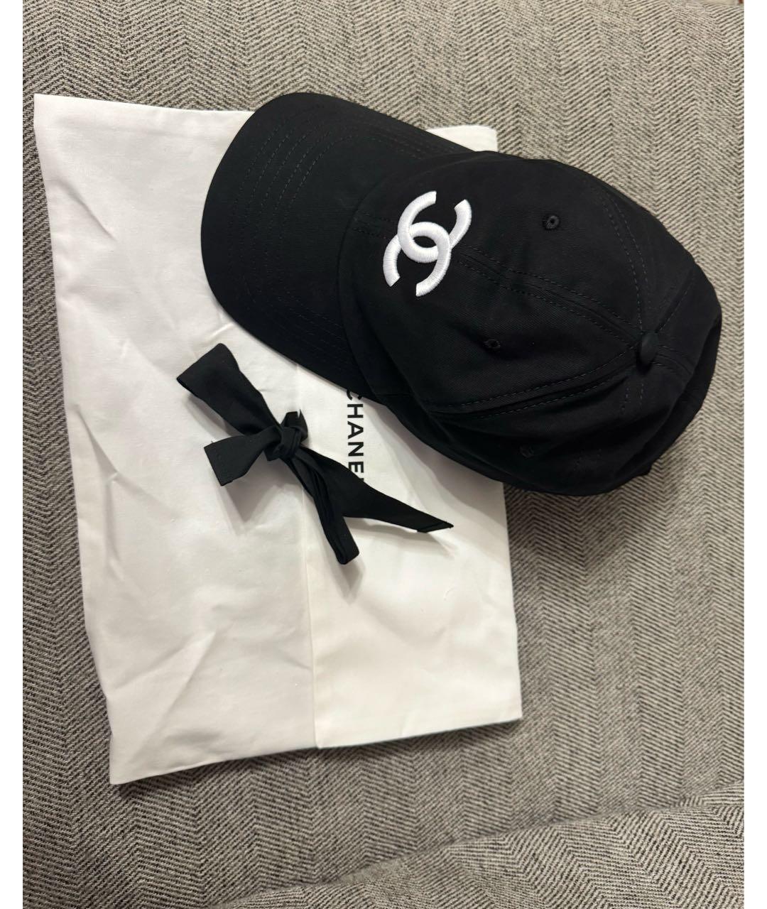 CHANEL Черная хлопковая кепка, фото 2