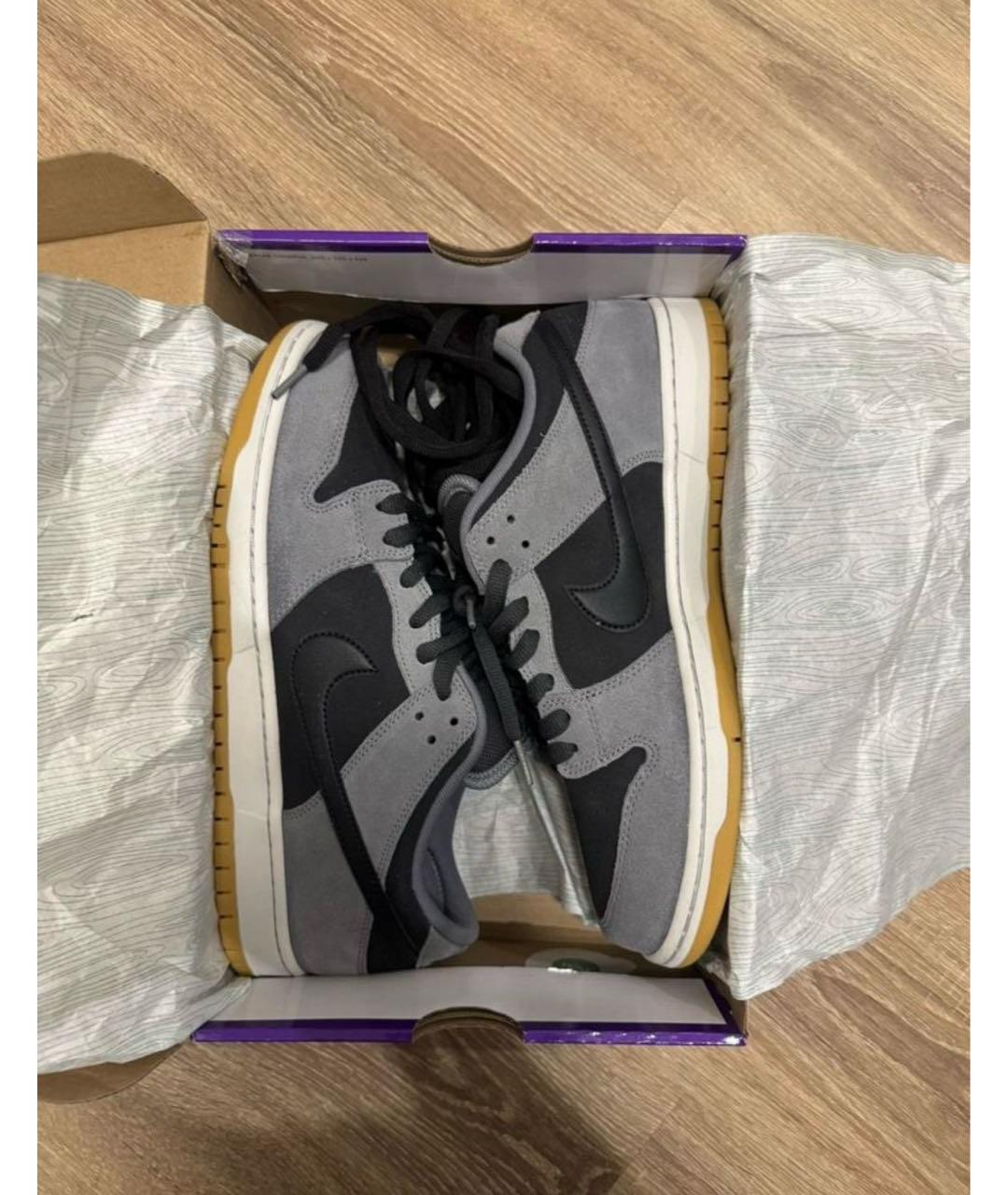 NIKE Серые замшевые низкие кроссовки / кеды, фото 4
